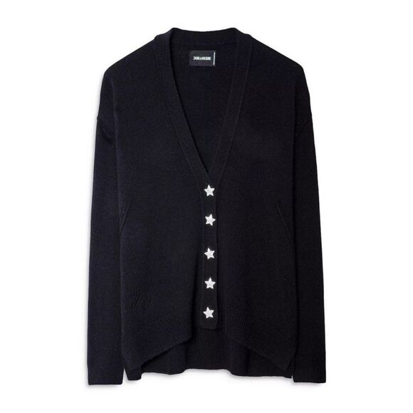 ZADIG + VOLTAIRE MIRKA BIJOU STAR BUTTON CARDIGAN - Picture 6 of 9